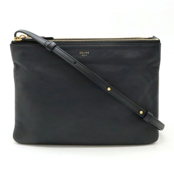 CELINE Black Leather Shoulder Bag - Picture 1 of 9